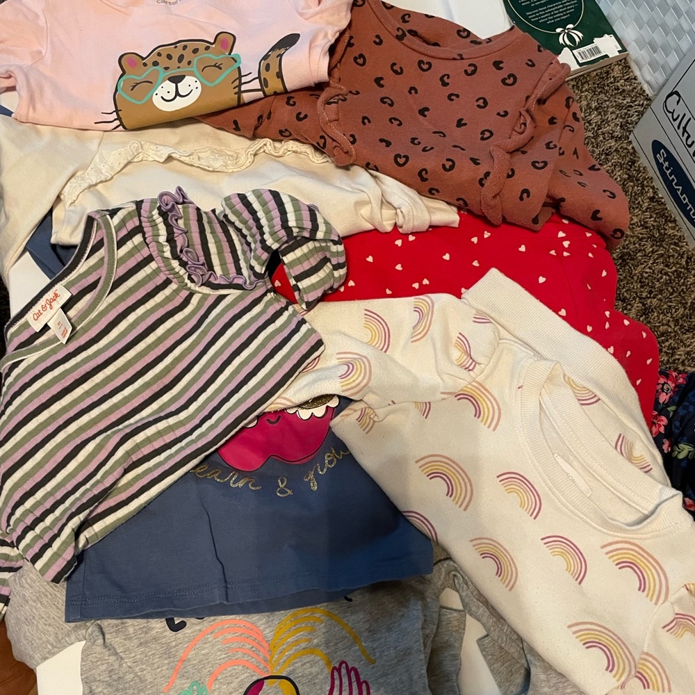 2 sweaters 6 long sleeve shirts 2T